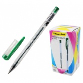 Ручка гелевая зелёная 0,7мм. Silwerhof LACONIC