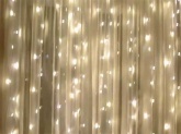 н.г. Гирлянда электрическая LED штора 3*3м 300 лампочек, тёплый белый купить