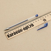 Ручка гелевая синяя с прозрачным корпусом, 0,7мм