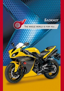 Блокнот 32л. А6 "Быстрые мотоциклы" цветная мелованная обложка