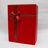Коробка подарочная складная с крышкой, бантиком 29*21*9 красная