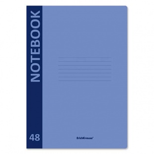 Тетрадь 48л. кл.А4  ErichKrause Neon голубая, пластиковая обложка