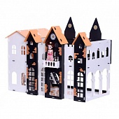 Дом для куклы "Замок Джульетты" размер изделия 42,5*71,6*55см. цвет бело-чёрный, в коробке