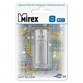 Флэш-карта USB2.0 FLASH Mirex 8Gb UNITSILVER