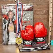 Набор "Чемпион по боксу" халат+медаль+перчатки