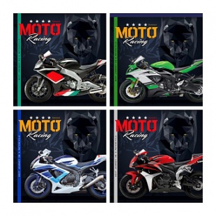 Блокнот 40л. А6 "Мотоцикл и Пантера" цветная спираль, мелованная обложка