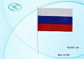 Флаг "России" триколор на пластиковой трубочке 40*60см.