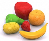 Набор фрукты 7 предметов в пакете 23*7*17см.