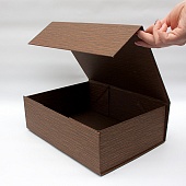Коробка подарочная складная с магнитом 29*21*9см. коричневая