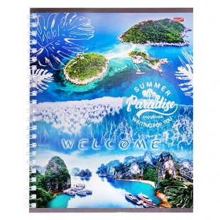 Тетрадь 80л. кл. "Райские острова" гребень,  цветная мелованная обложка