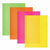 Папка - уголок А4  ErichKrause Fizzy Neon полупрозрачная, цвета в ассортименте