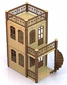 Дом для куклы "Замок принцессы" 2этажа бежевый, 49*54*19 см