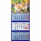 Календарь квартальный трёхблочный 2023г. Символ года. Парочка в цветах (К024)