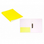 Папка с прижимом+карман 0,7мм Double Neon жёлтая