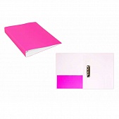 Папка с прижимом+карман 0,7мм Double Neon розовая