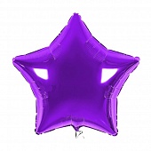 Шар фольгированный звезда фиолетовая 18",45см не надутый, 35см в надутом виде