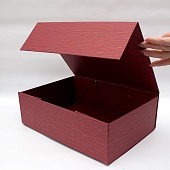 Коробка подарочная складная с магнитом 29*21*9см. бордовая