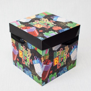 ������� ���������� � �������, ���������� ������� 15*15*15��. "Happy Biirthday"